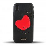 Wholesale iPhone X (Ten) Apple Design Studs Armor PU Leather Case (Black)